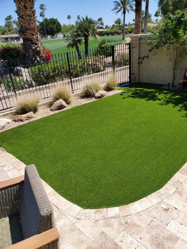 Artificial Turf Back Yard Phoenician