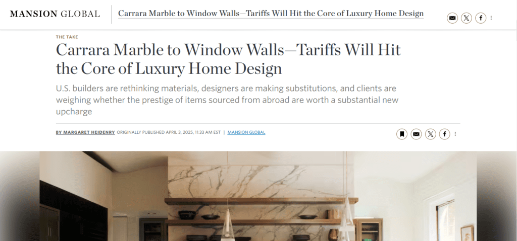 Magazine headline screengrab from Mansion Global